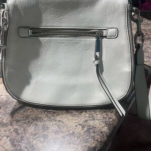 Marc Jacobs Recruit Small Leather Saddle Bag White